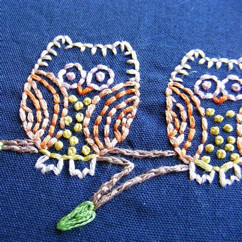 Night Owls Embroidery Pattern Pdf Etsy