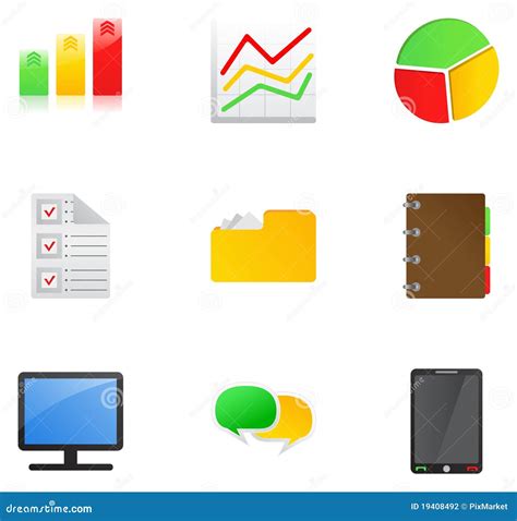 Vector Business Icons Stock Vector Illustration Of Collection 19408492