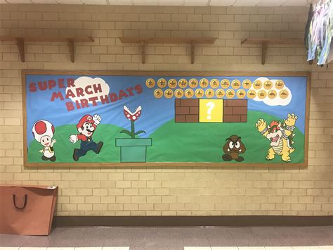 Super Mario Brothers Birthday Bulletin Board College Bulletin Boards