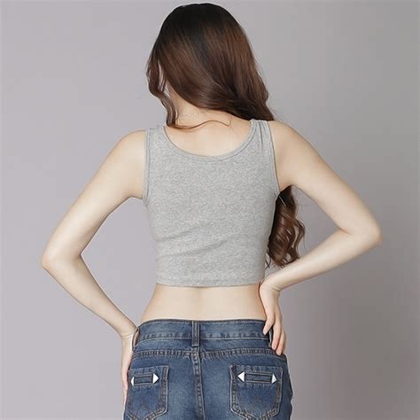 sexy womens scoop neck crop belly vest sleeveless midriff shirt blouse top tank ebay