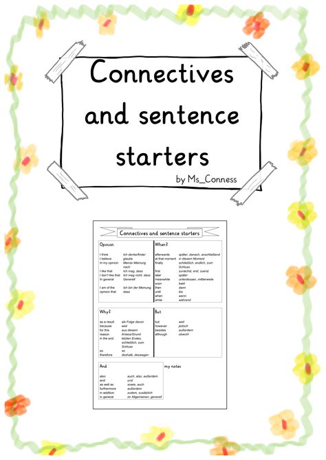 Connectives and sentence starters - Unterrichtsmaterial im Fach ...