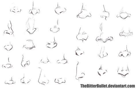 Nose Study By Thebitterbullet On Deviantart Nose Drawing Manga Nose