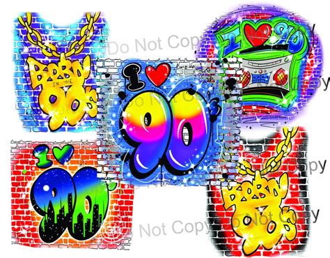90s Airbrush Sublimation Throwback Designs 5 Designs Etsy