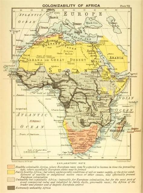 Colonizability Of Africa A Map By Cartographer John George Bartholomew