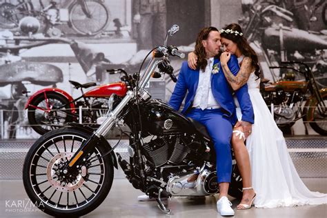 Bike Lovers Harley Davidson Wedding Photos Adventure