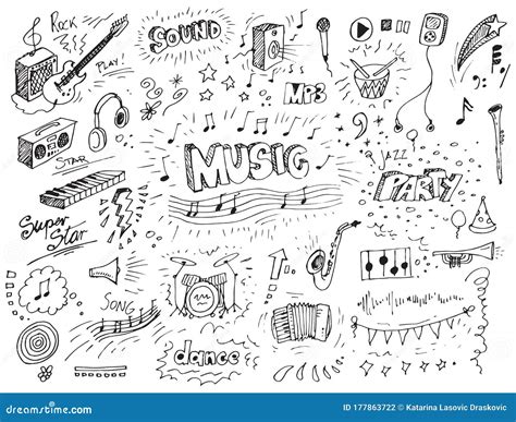 Music Doodles Set Vector Illustration 78334162