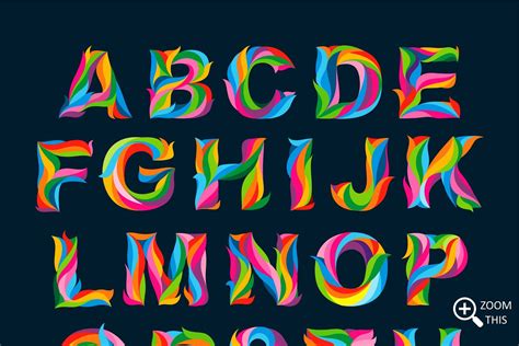 Full Color Alphabet Numbers Vector Custom Designed Graphics
