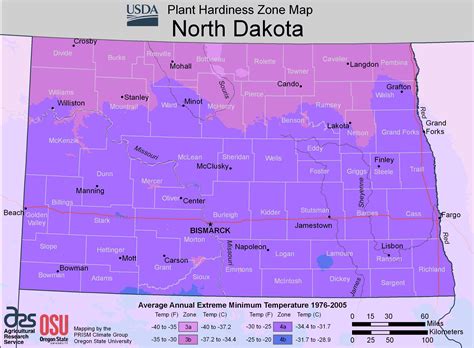 North Dakota Plant Hardiness Zone Map - Mapsof.Net