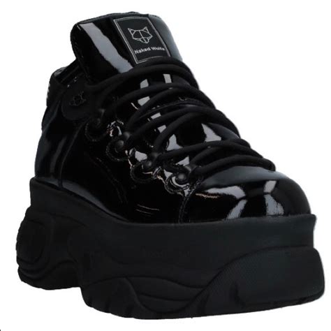 Naked Wolfe Shoes Naked Wolfe Black Patent Leather Platform Sneakers