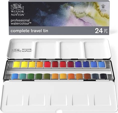 Winsor And Newton Professional Water Colour Lightweight Metal Box 24