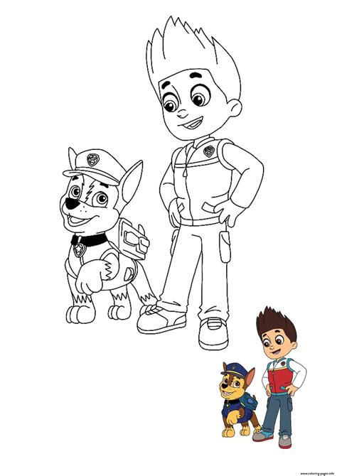 Ryder And Chase Coloring Page Printable