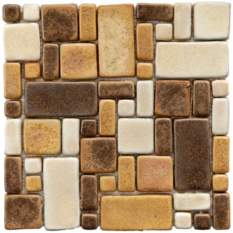 Elitetile Heritage 12 X 12 Ceramic Mosaic Tile In Brown And Gold