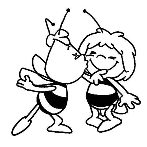 Der raub der königin ; Maya the Bee Getting Kissed by Willy Coloring Page ...