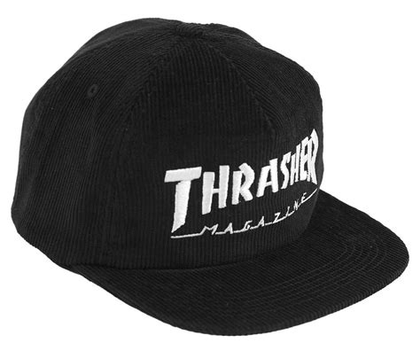Thrasher Magazine Logo Corduroy Snapback Black Ocd Skate Shop