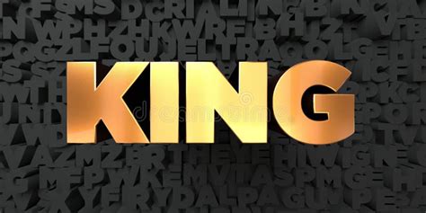 King Gold Text On Black Background 3d Rendered Royalty Free Stock