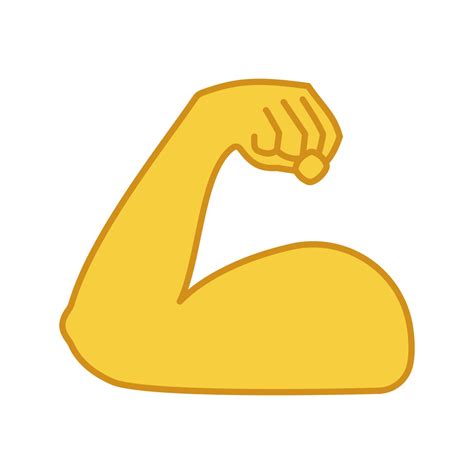 icono de color de bíceps flexionado emoji fuerte músculo culturismo entrenamiento brazo del