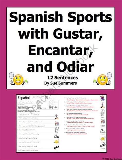 Spanish nouns have a gender, which is either feminine (like la mujer or la luna) or masculine (like el hombre or el sol). Spanish Sports With Gustar, Encantar and Odiar Homework ...