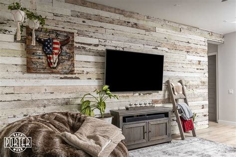 Speckled White Living Room Porter Barn Wood