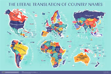 The Literal Meaning Of Every Countrys Name On One Cool Map Flytrippers