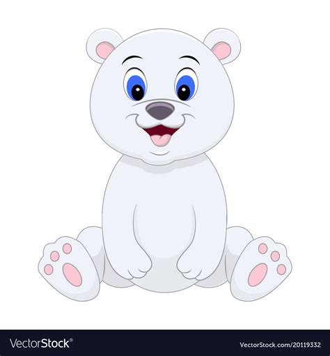 Cute Cartoon Polar Bear Royalty Free Vector Image