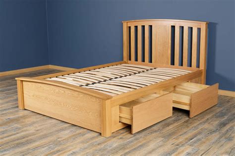 Royal Ascot Solid Natural Oak Storage Bed Frame 4ft6 Double The Oak
