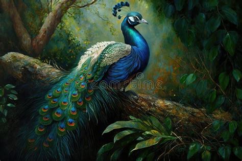 Colorful Peacock High Quality Oil Painting On Canvas Hand Painted