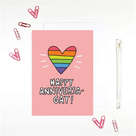 happy anniversagay gay anniversary card etsy uk