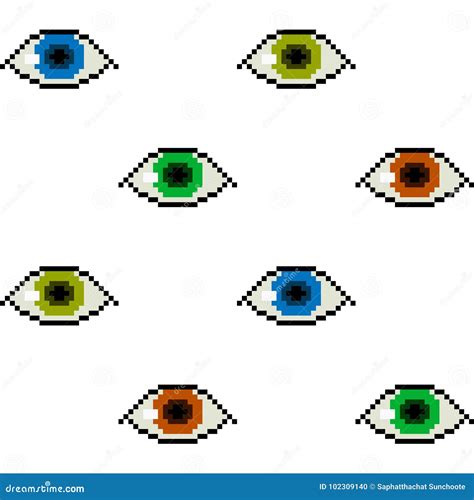 Vector Pixel Art Eye Background Stock Vector Illustration Of Cartoon Seamless 102309140
