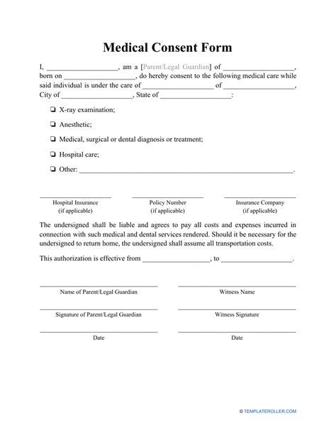 Medical Consent Form Fill Out Sign Online And Download Pdf
