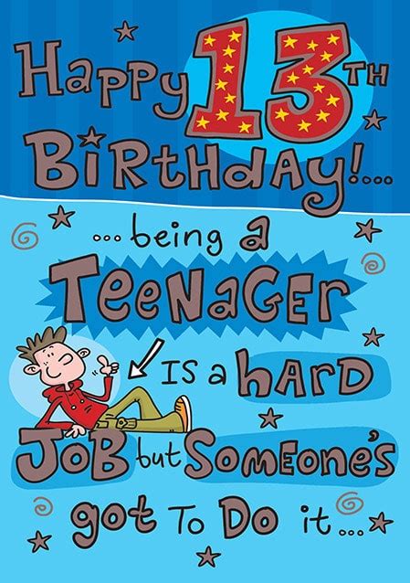 Being A Teenager 13th Birthday Card Funky Pigeon
