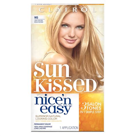 Clairol Nice N Easy Sun Kissed Permanent Hair Color G Light Golden Beach Blonde Kit