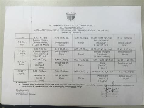 Download jadual waktu peperiksaan upsr 2019. PEPERIKSAAN PRA PERCUBAAN UPSR PERINGKAT SEKOLAH TAHUN ...