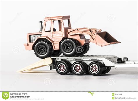 Mechanical Shovel On Truck`s Trailer Stock Photo Image Of Machines