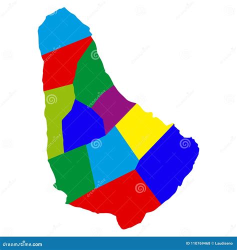 Political Map Of Barbados Isolated On Transparent Background Cartoon