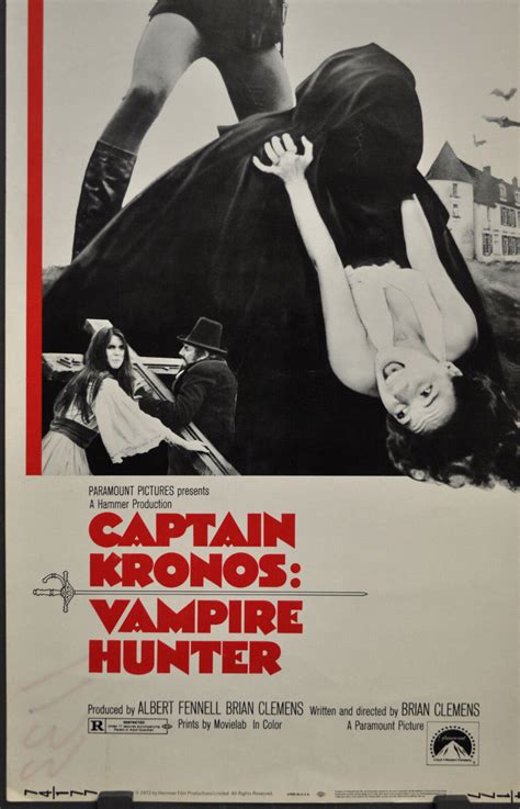 CAPTAIN KRONOS VAMPIRE HUNTER 1974 ORIGINAL 14X36 MOVIE POSTER HORST