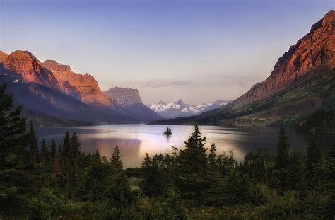 Sacred Sunrise Of St Mary Lake Glacier National Park Photograph By