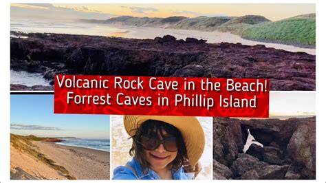 Volcanic Rock Caves And Sunset At Forrest Caves Beach In Phillip Island