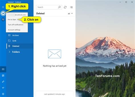 Pin To Start Email Account From Mail App In Windows 10 Tutorials