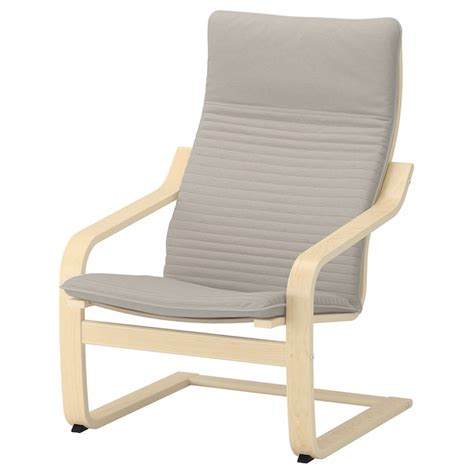 A variety of seat cushion designs makes it easy to change the look of your poäng chair to sit even more comfortably and relaxed, you can use the armchair together with a poäng ottoman. POÄNG Armchair - birch veneer, Knisa light beige - IKEA