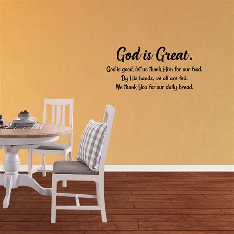 God Is Great God Is Good Vinyl Wall Decal Quote Kitchen Dining Room