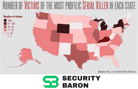 The Number Of Victims Killed In Each Us State By Its Most Prolific Serial Killer Mapporn