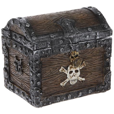 Vintiquewise Small Pirate Style Wooden Treasure Chest With Small Vintage Padlock And Key The