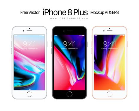 Apple iphone 8 plus 64 серебристый. Free Vector Apple iPhone 8 Plus Mockup Ai & EPS - Designbolts