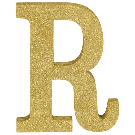 Letter R Gold Glittered Decoration Mdf Party Savers