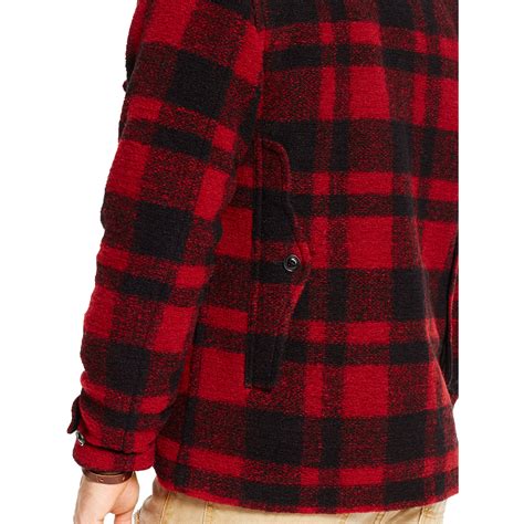 Lyst Denim And Supply Ralph Lauren Plaid Wool Blend Barn Jacket In Red