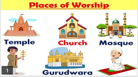 Places Of Worshipplaces Of Worship For Kidsreligion And Holy Book