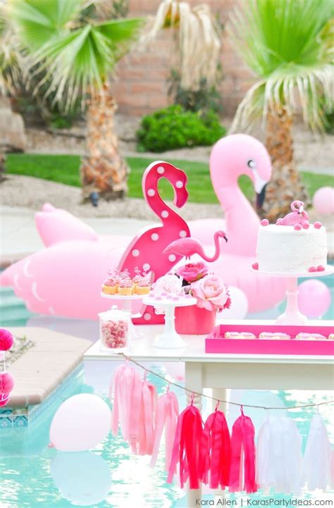 See more ideas about flamingo, table decorations, flamingo cake. Kara's Party Ideas Flamingo Pool + Art Summer Birthday ...