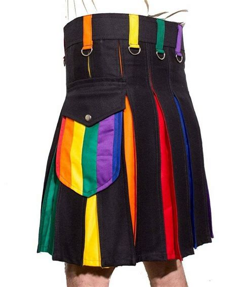 Scottish Rainbow Utility Hybrid Kilt Pride Kilt Kilts Boutique