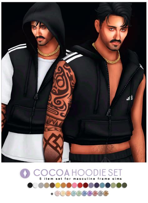 Cocoa Hoodie Set Add Ons By Nucrests The Sims 4 Download