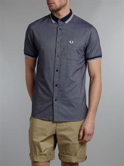 Find new and preloved fred perry items at up to 70% off retail prices. Fred Perry Short Sleeved Oxford Shirt in Blue for Men - Lyst